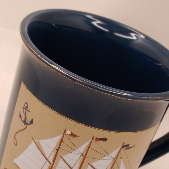 Otagiri Gibson Greetings MUG Nautical Sailing Ship Clipper Gold Trim 10 oz Cup * - Picture 9 of 11